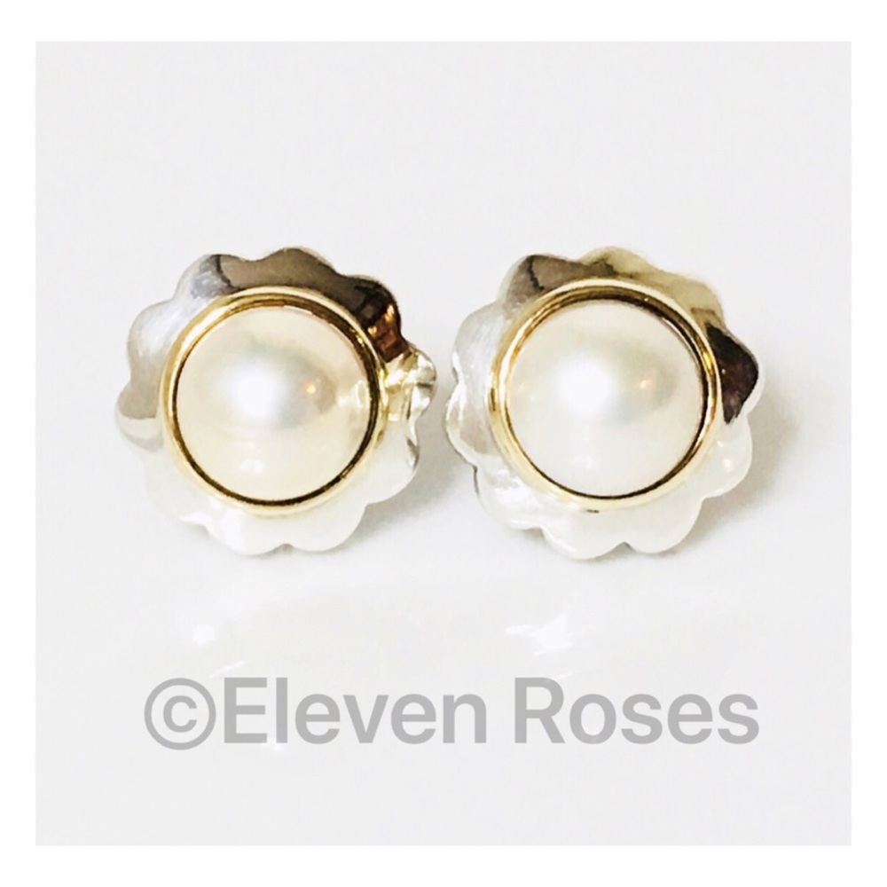 Tiffany & Co. Sterling & 18k Mabe Pearl Earrings - Picture 9 of 9